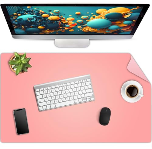 Retoo Mauspad Gaming XXL Groß 900 x 450 mm Spezielle Oberfläche Tischunterlage für Maus Anti-Rutsch für PC Laptop Verbessert Präzision und Geschwindigkei Large Size Rose
