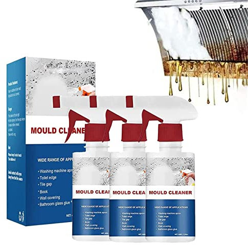Espuma limpiadora de moho en aerosol rápido y eficaz, potente limpiador de espuma multiusos, removedor de moho para el hogar (3 unidades)