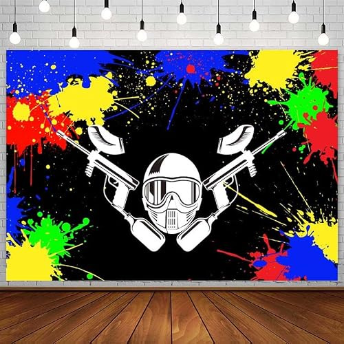 Paintball pistol rave fest bakgrund graffiti hjälm bakgrund fotografi foto studio barn tapet fotocall dekor 300 x 200 cm