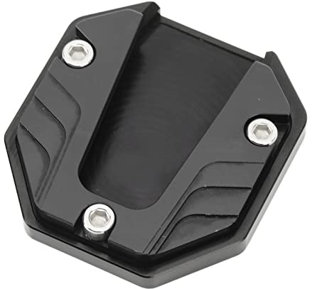 for Motorrad Seitenständer Plattenpolster, robuste, stabile Ständerpolster Verlängerung, anodische Oxidationsfärbung, verschleißfest, für Außenflächen(Schwarz)