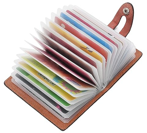 Echt Leder Kartenetui Damen Herren Kreditkartenetui-20 Karten (Rosa)