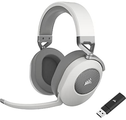 Corsair HS65 Wireless Multiplatform Bluetooth Gaming Headset - Dolby 7.1 Surround Sound - Omnidirectional Microphone - iCUE - PC, Mac, PS5, PS4, Nintendo Switch, Mobile - White