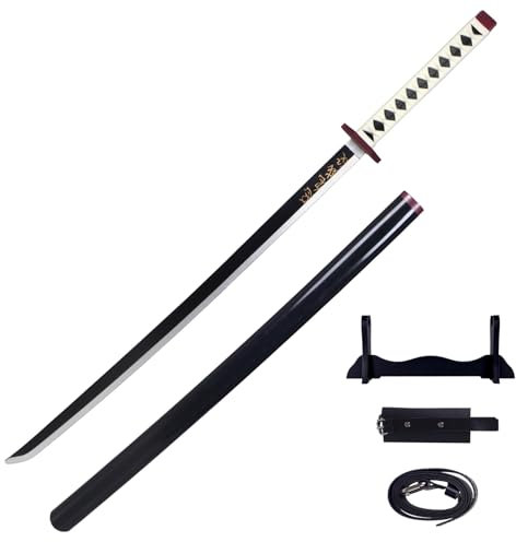 Katana von Muichiro Tokito aus PU-Schaum | Nichirin mit Schwertscheide | Inkl. Schwertgürtel & Ständer (Katana von Giyu Tomioka)