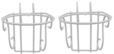 BESPORTBLE 2 Piezas Colgador De Macetas De Hierro Cesta Colgante Pared Soporte Anillo para Macetas Maceteros Al Aire Anillos para Barandilla Soporte Balcón