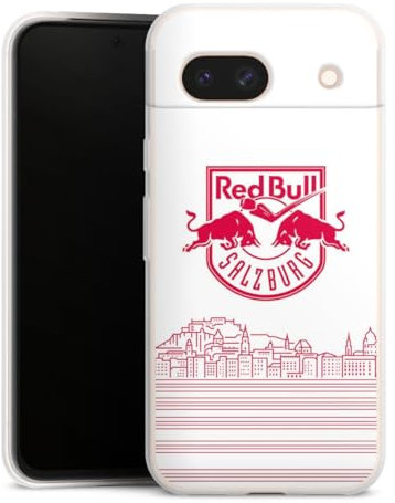 Slim Case extra dünn kompatibel mit Google Pixel 8 a Silikon Handyhülle transparent Hülle Eishockey Skyline EC Red Bull Salzburg
