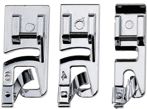 Nähfuß-Set mit schmalem Rollsaum (3 mm, 4 mm und 6 mm), passend für alle Niedrigschaft-Nähmaschinen, Singer, Brother, Babylock, Euro-Pro, Janome, Kenmore, White, Juki, New Home, Simplicity, Elna
