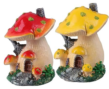 SEWOART 2pièces Décorations De Résine pour Mini Ornements De Maison - Accessoire Adorable pour Bonsai Et Décor De Balcon