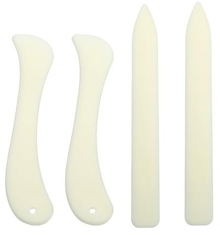 VARKAGE 4 Stück Falzbein für Papier, Bone Folder, Falzbein Knochen für Papier, Kunststoff Falzbeil Basteln, Bone Folder Schneidegerät