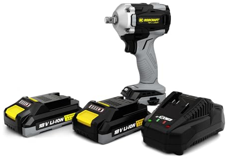 Rodcraft RC9067K2 Akku-Schlagschrauber Mini eBeast Set, 1/2, 500 Nm | 2600 U/min, 2x 2 Ah Akku und nur 1,6 kg Gewicht. Inklusive Ladegerät und Tasche