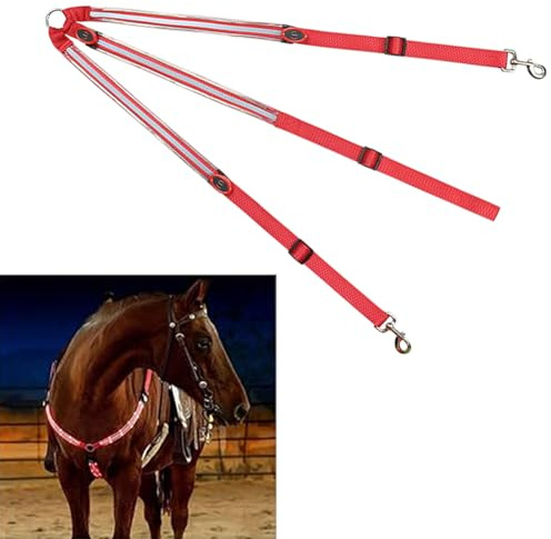 Collier de Plastron de Cheval à LED,Réglable Harnais de Cheval,Chevaux Ceinture de Cou Équipement de Sécurité Équestre,Visibilité et Sécurité Accrues pour L'équitation de Nuit