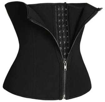 Waist Trainer Corset, Womens Underbust Corset, Sweat Belt Shapewear for Women, Body Shaper Cincher Back Support, Adjustable Hook & Eye Closure Tummy Tucker for Weight Loss Tummy Control (Black)
