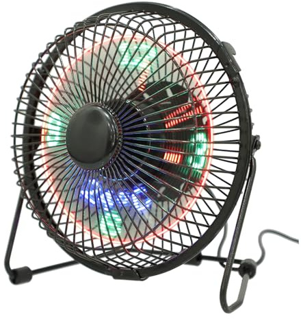 TOYZFRIENDY LED USB pequeños ventiladores portátiles Ventilador de Mini USB ventilador de reloj con temperatura pequeño con pantalla LED eléctrico