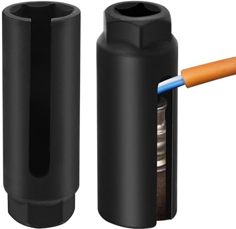 2Pcs Douille Sonde Lambda 22mm Douille Capteur D’Oxygène Universelle | Outil De Dépose Capteur O2 Automobile 1/2, avec Ouverture Large,pour Protection Des Câbles