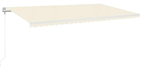 Automatische Markise mit & Windsensor 600x300 cm Creme - Pulverbeschichtetes Aluminium & 100% Polyestergewebe mit PU-Beschichtung - Perfekter Sonnenschutz für Terrasse und Garten