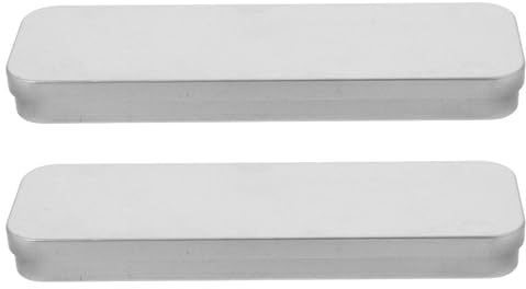 JOINPAYA 2pcs Tinplate Pen Holder Box with Lid Design and Easy Access, Rectangular Silver Pencil Cases, Stylish Stationery Organizers for School and Office Use, Sleek Finish for Students