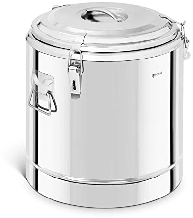 Royal Catering RCTP-35E Thermobehälter Edelstahl 32 L Thermo-Transportbehälter für Essen Thermobox Gastro Warmhaltebehälter für Speisen Thermoport