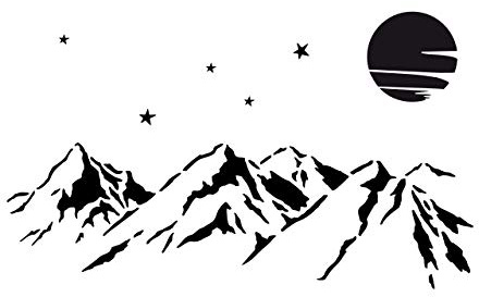 Viva Decor Berge, Universal Schablone für Fensterdeko A4