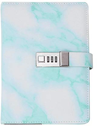 Hztyyier 100 Sheets/200 Pages (Green) Lock Diary A5 Password Lock Journal with PU Leather Cover Combination Lock Office School Supply Office Supplies