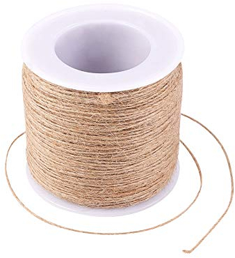 Airssory 100 m / 328ft Corde de Chanvre Corde de Chanvre Ficelle Matériel de Perlage 1 Pli pour la Fabrication de Bijoux DIY Crafings Tenture Murale Projet d'art Décoration De Fête À La Maison - 1mm