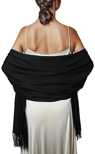 Schal Schwarz Stola Damen Festlich für Abendkleid Pashmina Schals Tücher Winter