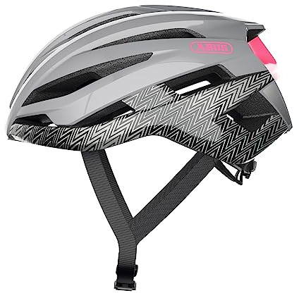 ABUS Rennradhelm StormChaser - Leichter und komfortabler Fahrradhelm für professionellen Radsport für Damen und Herren - Grau/Rosa, Größe L