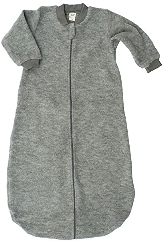 Lilano, Merino Flausch Schlafsack mit Arm, 100% Wolle (kbT) (Grau, 98-104)