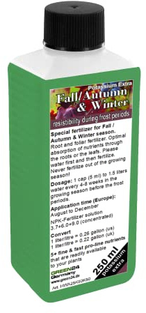 GREEN 24 Engrais d'automne et engrais d'hiver - Engrais potasse liquide NPK pour une meilleure rusticité des plantes (protection hivernale / antigel) 250ml