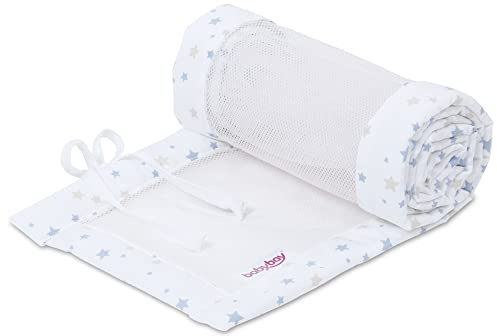 babybay Nestchen Mesh-Piqué für Modell Boxspring XXL, weiß Sternemix sand/azurblau