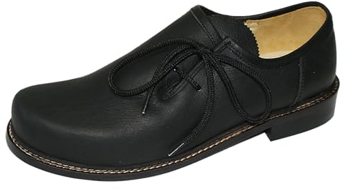 Scarpe tradizionali da uomo, scarpe da avena, in pelle, marrone, nero, suola in pelle, scarpe da ballo, suola liscia per ballerini, pantaloni in pelle per ballare, Nero , 46 EU