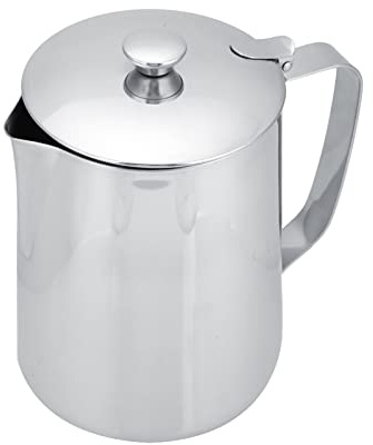 Café en Acier Inoxydable, Tasse Tasse à Lait Mousseur Pichet avec Couvercle pour Latte Art 2000 Ml Art Office Cuisine 2000 Ml (1500ML)