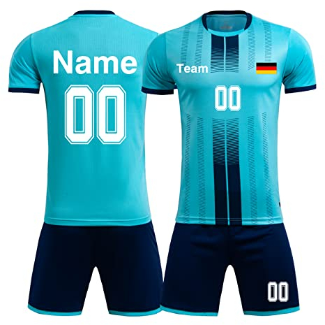 LAIFU Personalisierte Fußballtrikots mit Namensnummer Logo Trikot Set Kinder und Erwachsene