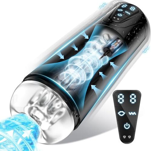 Elektrischer Masturbator Cup 10 Vibration mit 10 Saugmodi,Sex Spielzeug für die Männer solo Sex Toys Masturbieren für Männer Taschenmuschi Penis Masturbatoren mit 3D Realistischer Vagina Pussy