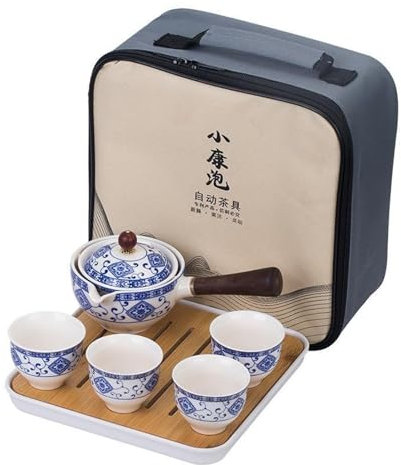 NEDLON Ensemble Théière Rotative Et Tasse À Thé, Machine À Thé À Rotation 360 Avec Infuseur, Service À Thé Portable En Céramique Pour Thé En Vrac (Color : F)