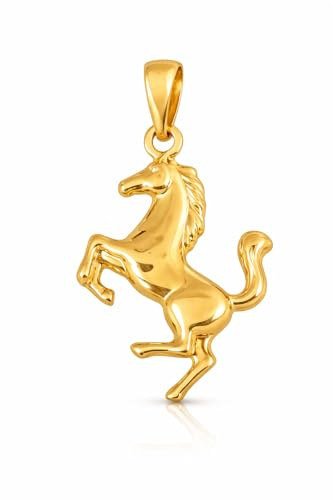 Rodium – 14 Karat (585) Anhänger mit goldenem Pferd Gold