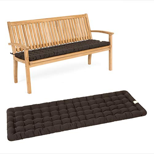 HAVE A SEAT Living - Gartenbank Auflage, Bequemes Sitzbank Polster - Orthopädisches Bank Sitzkissen, Waschbar bis 95°C, Made in Germany (Braun, 180x48 cm - 1x)