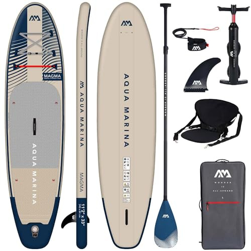 Campsup SUP Aqua Marina Magma 11'2 KAJAK Sitz Aufblasbares Stand Up Paddle Board | 340 x 84 x 15 cm | Surfboard für Einsteiger & Fortgeschrittene mit zubehör | Tragkraft bis 150 Kg