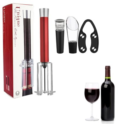 Eliminador de corcho, vertedor de aireador, abrebotellas de vino | Aguja para abridor de vino con agujas alargadas, juego de abridor de vino Wino the Go para cualquier ocasión, fiestas de