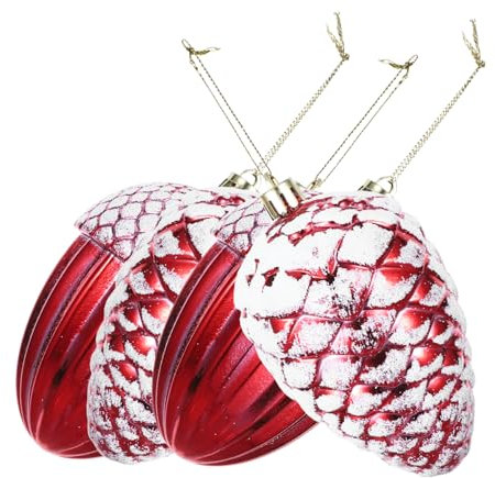OFFSCH 4 Stück Eichel-Form Weihnachtsanhänger Kunststoff Hängende Weihnachtsbaumdeko Party-Dekoration Für Haus Und Büro