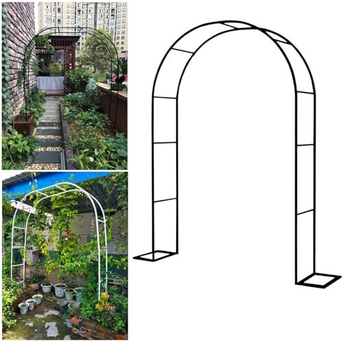 Arche de jardin en fer durable pour plantes grimpantes, arche décorative pour décoration de jardin extérieur, 0,8 x 2 x 0,4 m, noir