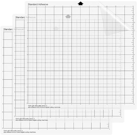 3 Stück Schneidematte Plotter, 34,5 * 32,5 Cm (12x12 Zoll) Schneidematte Für Silhouette Portrait, Haftende Und Rutschfeste Flexible Gerasterte Schneidematten Ersatzmatten Zubehörset Vinyl Craft Sewing