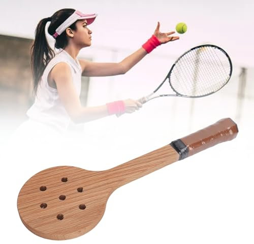 Leapiture Tennis-Pointer-Löffel, zum Üben des Schlagens, genaue Kontrolle, Verbesserung der Reaktionsfähigkeit, hölzerner Tennis-Trainingsschläger für drinnen und draußen