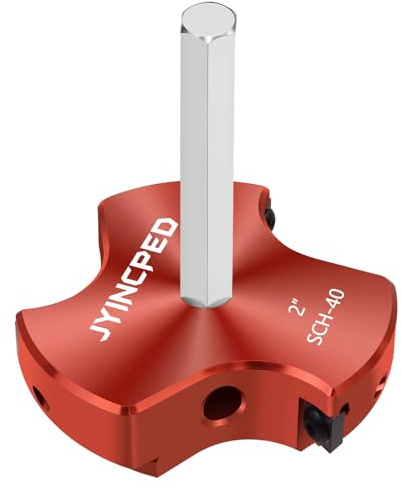 PVC Fitting Saver 2-Inch Head,Triple Blade PVC Pipe Reamer Socket Saver with 3/8-Inch Hex Shaft,Plastic Pipe Fitting Reamer Plumbing Tool for Sch.40 CPVC ABS Socket Hub,Fit Standard 1/2 Drills