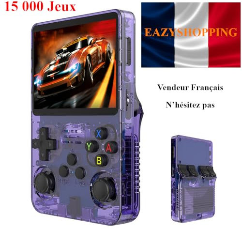 Eazyshopping Console R36S - Console Retrogaming Portable, +15000 Parents Nostalgique, enfants et Geeks, Jeux NES, SNES, Sega, PS1 Megadrive, PSP, Gameboy, N64, NDS, Dreamcast, Gamegear, Neo Geo