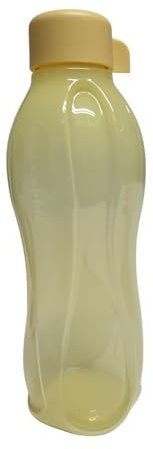 Tupperware To Go Eco 500 ml EcoEasy, bottiglia ecologica, forma quadrata, con chiusura a vite, adatta per bevande gassate (giallo pastello)