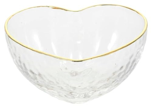 Insalatiere in vetro, ciotole da portata in vetro per la preparazione della cucina, ciotola in vetro a forma di cuore, grandi ciotole decorative per caramelle, per insalata, frutta, snack (grande)