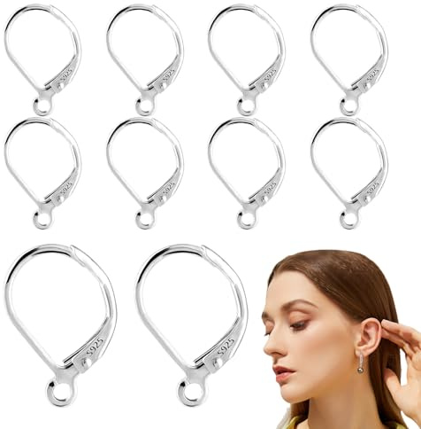 Ganci per orecchini per la produzione di gioielli, risultati degli orecchini | Fili di orecchini in argento sterling | 925 Gioielli francesi argento che producono fili per orecchie intercambiabili per