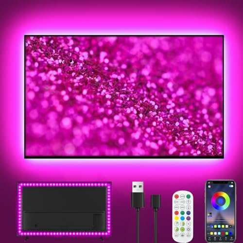 LED TV Hintergrundbeleuchtung, 3m LED Streifen für 35-55 Zoll TV, USB Led Strip mit Musik Sync, RGB TV Backlight Bluetooth APP&Fernsteuerung, Led Fernseher Beleuchtung für Deko (9.8FT for 35-55 TV)