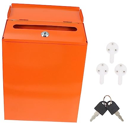 Boîte aux Lettres en Fer Murale Style Pastoral Rétro pour Bureau | Fixation Murale, Installation Facile, Corps Vierge pour Graffiti, Couleur Orange, Usage Bureau