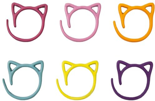 YZYDF 24Pcs Metal Stitching Marker Cats Shaped Crochet Marker Rings Locking Stiching Rings Knitting Marker for Crocheting