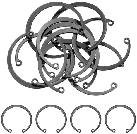 QUARKZMAN 10Pcs Anillo De Retención Interno De 1-31/32 (50mm), Anillos Circlip De Acero Para Muelles 65 Mn Para Ejes Con Ranuras Y Pernos, Negro